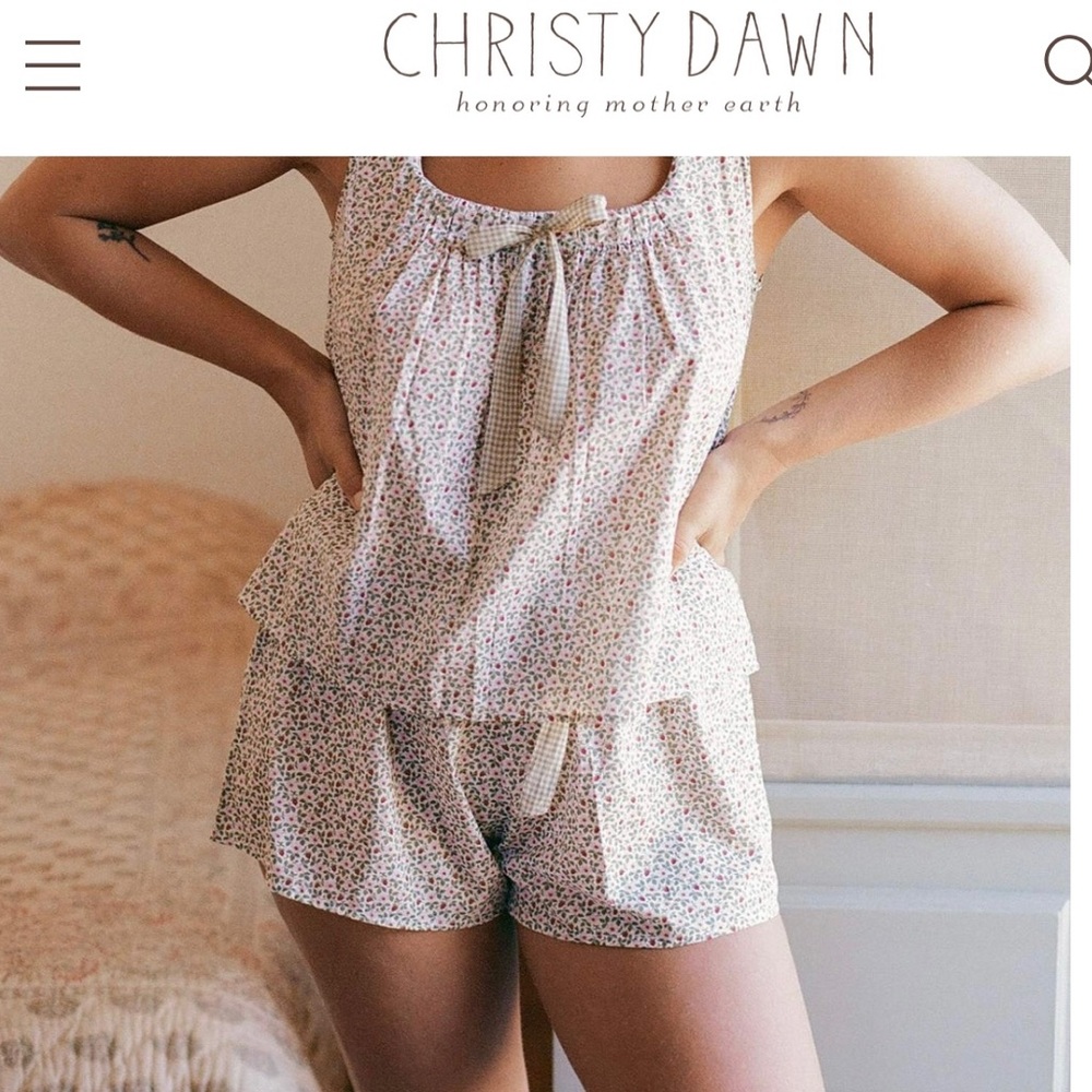 Christy dawn pajama shorts only medium strawberry